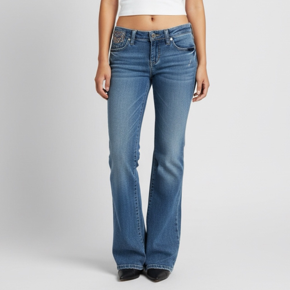 Karma Blue Women's Blue Flared Jeans Size 7